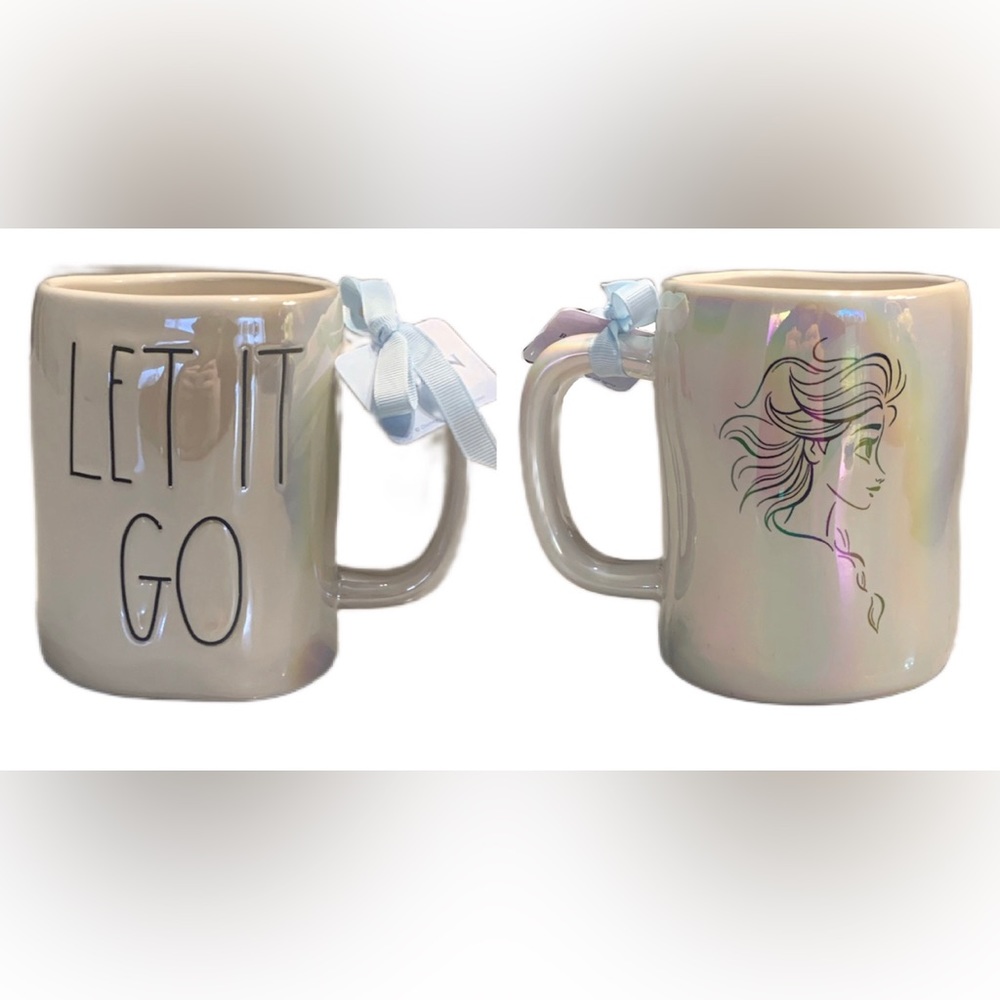 Rae Dunn ~ Frozen ~ Iridescent “Let It Go” Mug w/Elsa Silhouette - Picture 3 of 11